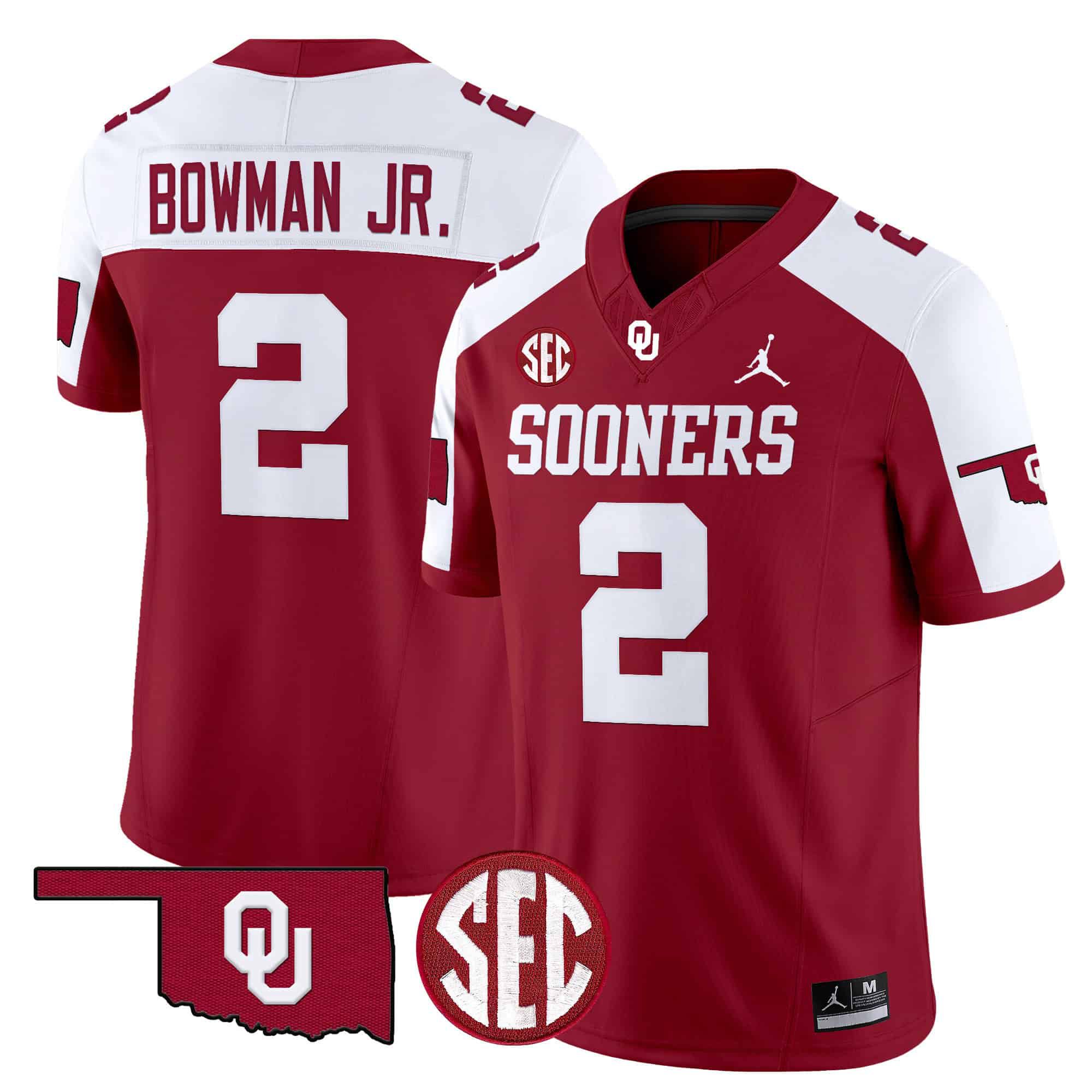 Men Oklahoma Sooners #2 Bowman jr Red 2024 Vapor Limited NCAA Jersey->indianapolis colts->NFL Jersey
